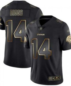 Nike Minnesota Vikings #14 Stefon Diggs Black/Gold Stitched NFL Vapor Untouchable Limited Jersey