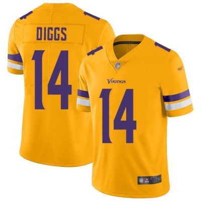 Nike Minnesota Vikings #14 Stefon Diggs Gold Stitched NFL Limited Inverted Legend Jersey