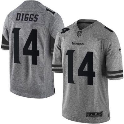 Nike Minnesota Vikings #14 Stefon Diggs Gray Stitched NFL Limited Gridiron Gray Jersey