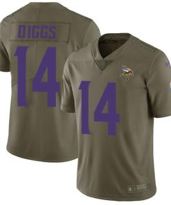 Nike Minnesota Vikings #14 Stefon Diggs Olive Stitched NFL Limited 2017 Salute to Service Jersey