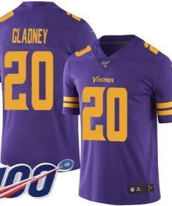 Nike Minnesota Vikings #20 Jeff Gladney Purple Stitched NFL Limited Rush 100th Season Jersey