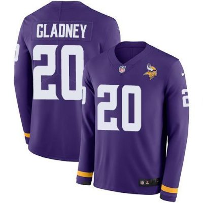 Nike Minnesota Vikings #20 Jeff Gladney Purple Team Color Stitched NFL Limited Therma Long Sleeve Jersey