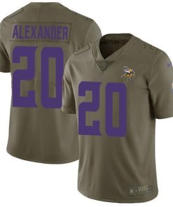 Nike Minnesota Vikings #20 Mackensie Alexander Olive Stitched NFL Limited 2017 Salute to Service Jersey