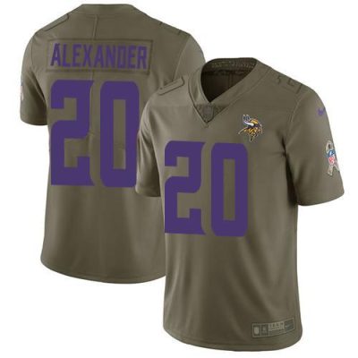 Nike Minnesota Vikings #20 Mackensie Alexander Olive Stitched NFL Limited 2017 Salute to Service Jersey
