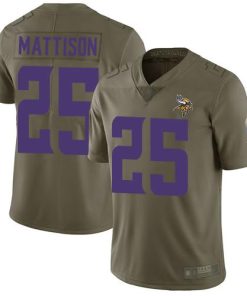 Nike Minnesota Vikings #25 Alexander Mattison Olive Stitched NFL Limited 2017 Salute to Service Jersey
