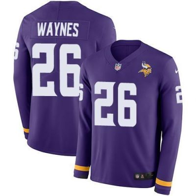 Nike Minnesota Vikings #26 Trae Waynes Purple Team Color Stitched NFL Limited Therma Long Sleeve Jersey