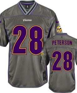 Nike Minnesota Vikings #28 Adrian Peterson Grey Stitched NFL Elite Vapor Jersey