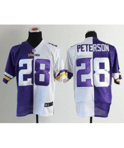 Nike Minnesota Vikings #28 Adrian Peterson Purple/White Stitched NFL Elite Split Jersey