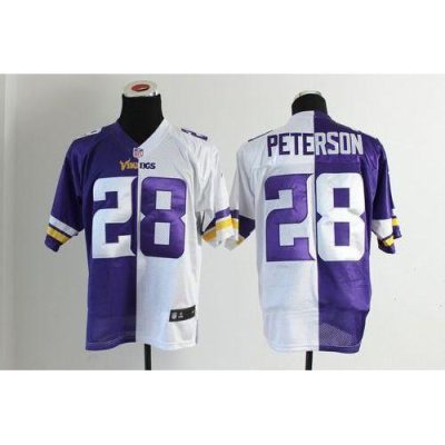 Nike Minnesota Vikings #28 Adrian Peterson Purple/White Stitched NFL Elite Split Jersey