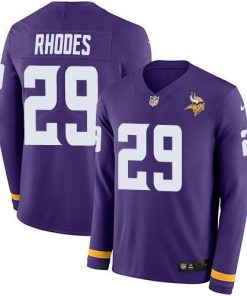 Nike Minnesota Vikings #29 Xavier Rhodes Purple Team Color Stitched NFL Limited Therma Long Sleeve Jersey
