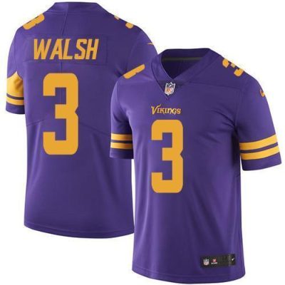Nike Minnesota Vikings #3 Blair Walsh Purple Stitched NFL Limited Rush Jersey