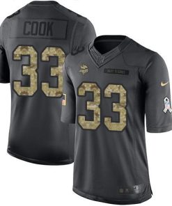 Nike Minnesota Vikings #33 Dalvin Cook Black Stitched NFL Limited 2016 Salute To Service Jersey