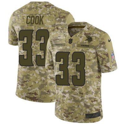 Nike Minnesota Vikings #33 Dalvin Cook Camo Stitched NFL Limited 2018 Salute To Service Jersey