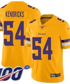 Nike Minnesota Vikings #54 Eric Kendricks Gold Stitched NFL Limited Inverted Legend 100th Season Jersey