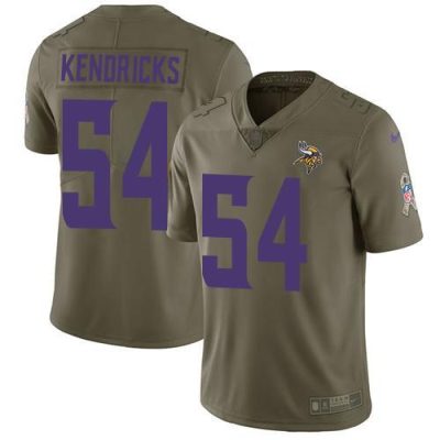 Nike Minnesota Vikings #54 Eric Kendricks Olive Stitched NFL Limited 2017 Salute to Service Jersey