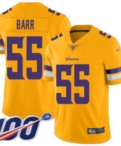 Nike Minnesota Vikings #55 Anthony Barr Gold Stitched NFL Limited Inverted Legend 100th Season Jersey