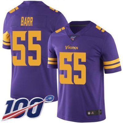 Nike Minnesota Vikings #55 Anthony Barr Purple Stitched NFL Limited Rush 100th Season Jersey