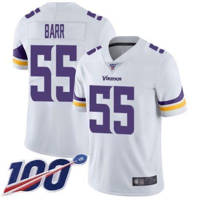 Nike Minnesota Vikings #55 Anthony Barr White Stitched NFL 100th Season Vapor Limited Jersey