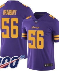 Nike Minnesota Vikings #56 Garrett Bradbury Purple Stitched NFL Limited Rush 100th Season Jersey