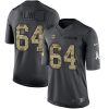 Nike Minnesota Vikings #64 Josh Kline Black Stitched NFL Limited 2016 Salute To Service Jersey