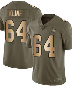 Nike Minnesota Vikings #64 Josh Kline Olive/Gold Stitched NFL Limited 2017 Salute To Service Jersey