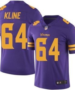 Nike Minnesota Vikings #64 Josh Kline Purple Stitched NFL Limited Rush Jersey