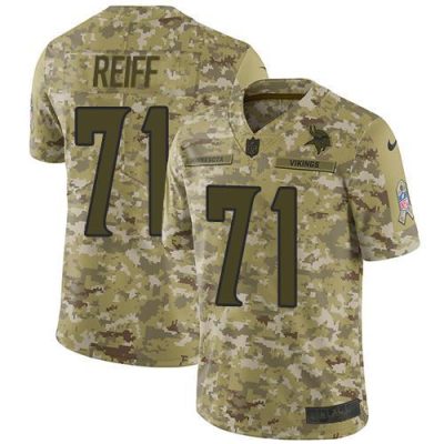 Nike Minnesota Vikings #71 Riley Reiff Camo Stitched NFL Limited 2018 Salute To Service Jersey
