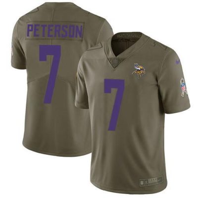 Nike Minnesota Vikings #7 Patrick Peterson Olive Stitched NFL Limited 2017 Salute To Service Jersey