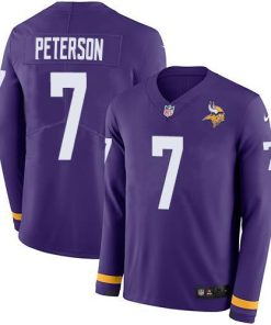 Nike Minnesota Vikings #7 Patrick Peterson Purple Team Color Stitched NFL Limited Therma Long Sleeve Jersey