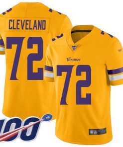 Nike Minnesota Vikings #72 Ezra Cleveland Gold Stitched NFL Limited Inverted Legend 100th Season Jersey