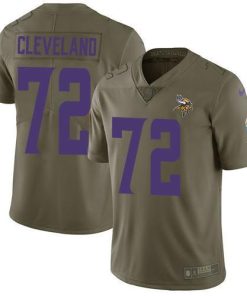 Nike Minnesota Vikings #72 Ezra Cleveland Olive Stitched NFL Limited 2017 Salute To Service Jersey