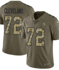 Nike Minnesota Vikings #72 Ezra Cleveland Olive/Camo Stitched NFL Limited 2017 Salute To Service Jersey
