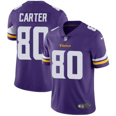 Nike Minnesota Vikings #80 Cris Carter Purple Team Color Stitched NFL Vapor Untouchable Limited Jersey
