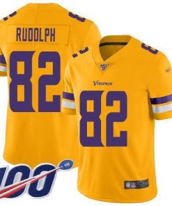 Nike Minnesota Vikings #82 Kyle Rudolph Gold Stitched NFL Limited Inverted Legend 100th Season Jersey