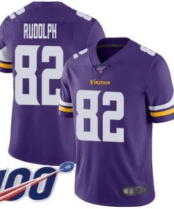 Nike Minnesota Vikings #82 Kyle Rudolph Purple Team Color Stitched NFL 100th Season Vapor Limited Jersey