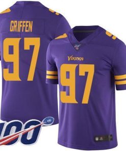 Nike Minnesota Vikings #97 Everson Griffen Purple Stitched NFL Limited Rush 100th Season Jersey