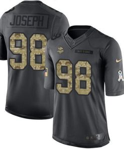 Nike Minnesota Vikings #98 Linval Joseph Black Stitched NFL Limited 2016 Salute To Service Jersey
