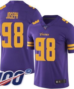 Nike Minnesota Vikings #98 Linval Joseph Purple Stitched NFL Limited Rush 100th Season Jersey