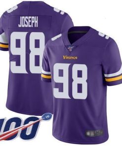 Nike Minnesota Vikings #98 Linval Joseph Purple Team Color Stitched NFL 100th Season Vapor Limited Jersey