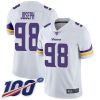 Nike Minnesota Vikings #98 Linval Joseph White Stitched NFL 100th Season Vapor Limited Jersey