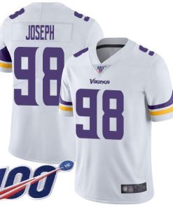 Nike Minnesota Vikings #98 Linval Joseph White Stitched NFL 100th Season Vapor Limited Jersey