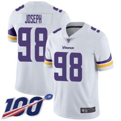 Nike Minnesota Vikings #98 Linval Joseph White Stitched NFL 100th Season Vapor Limited Jersey