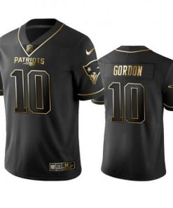 Nike New England Patriots #10 Josh Gordon Black Golden Limited Edition Stitched NFL Jersey