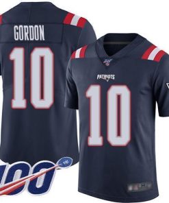 Nike New England Patriots #10 Josh Gordon Navy Blue Stitched NFL Limited Rush 100th Season Jersey