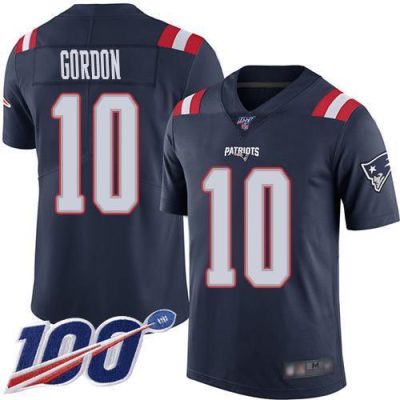 Nike New England Patriots #10 Josh Gordon Navy Blue Stitched NFL Limited Rush 100th Season Jersey