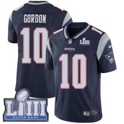 Nike New England Patriots #10 Josh Gordon Navy Blue Team Color Super Bowl LIII Bound Stitched NFL Vapor Untouchable Limited Jersey