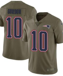 Nike New England Patriots #10 Josh Gordon Olive Stitched NFL Limited 2017 Salute To Service Jersey