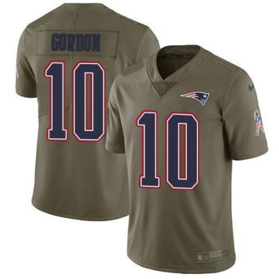 Nike New England Patriots #10 Josh Gordon Olive Stitched NFL Limited 2017 Salute To Service Jersey
