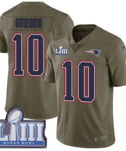 Nike New England Patriots #10 Josh Gordon Olive Super Bowl LIII Bound Stitched NFL Limited 2017 Salute To Service Jersey