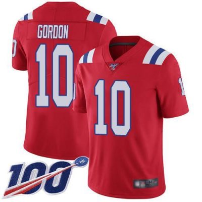 Nike New England Patriots #10 Josh Gordon Red Alternate Stitched NFL 100th Season Vapor Limited Jersey